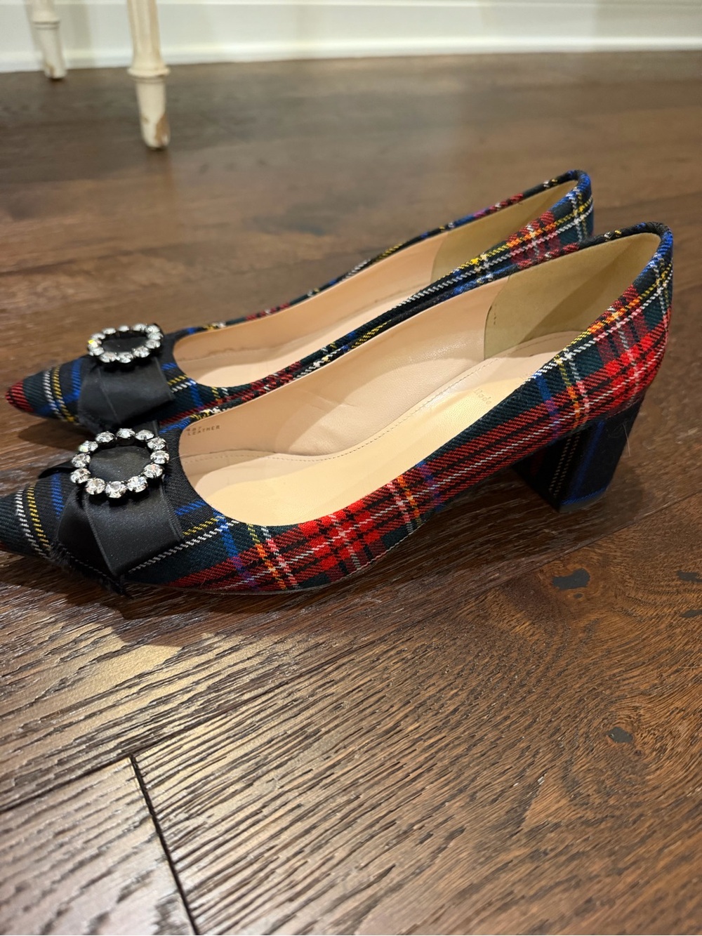 J.Crew collection Avery Christmas holiday plaid block heel pumps 8.5 - Picture 5 of 9